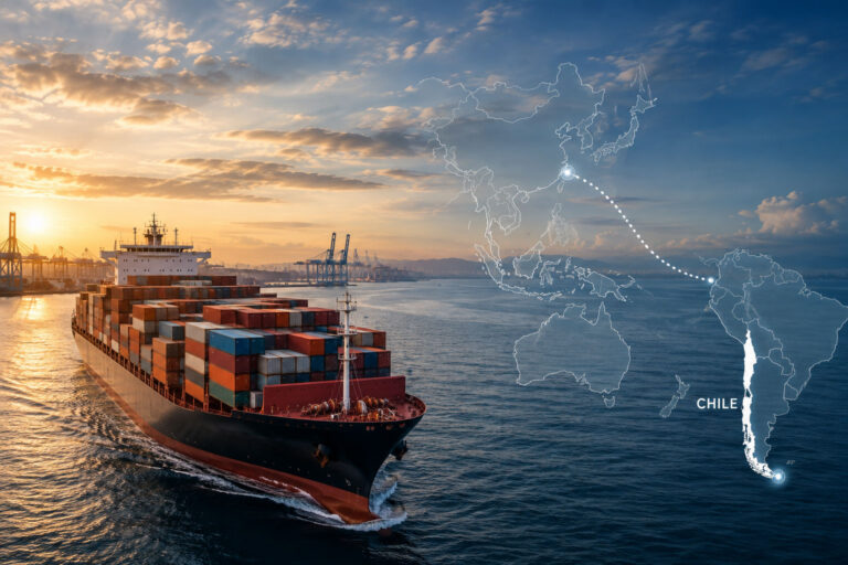 Mercado marítimo China-Chile: falta de espacio y aumento de tarifas en agosto